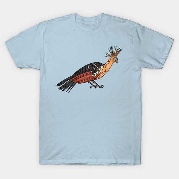 Hoatzin bird cartoon illustration. T-Shirt by Cartoons of fun